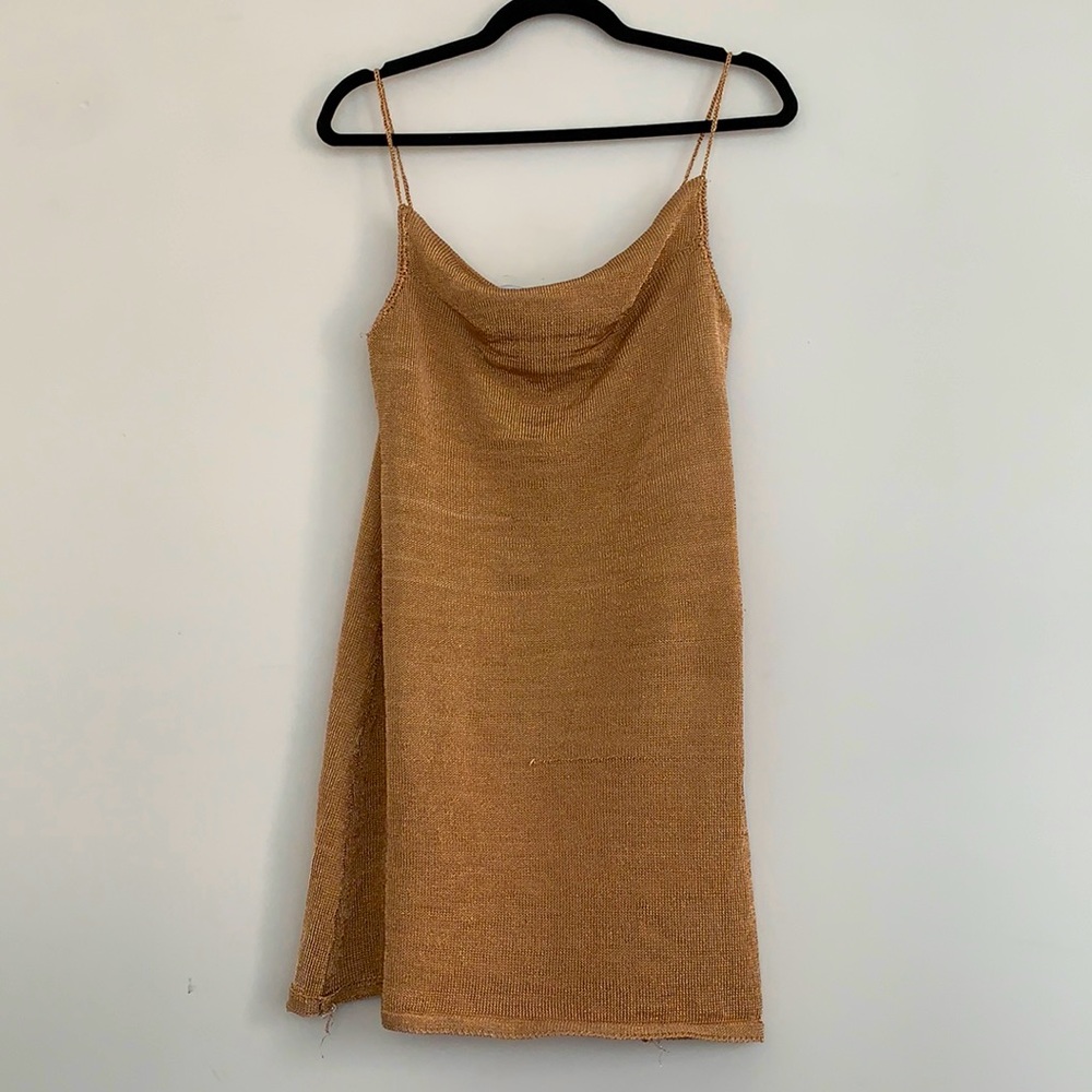 Rose gold mini dress